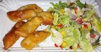Gebackene Zanderfiletspitzen mit Salat